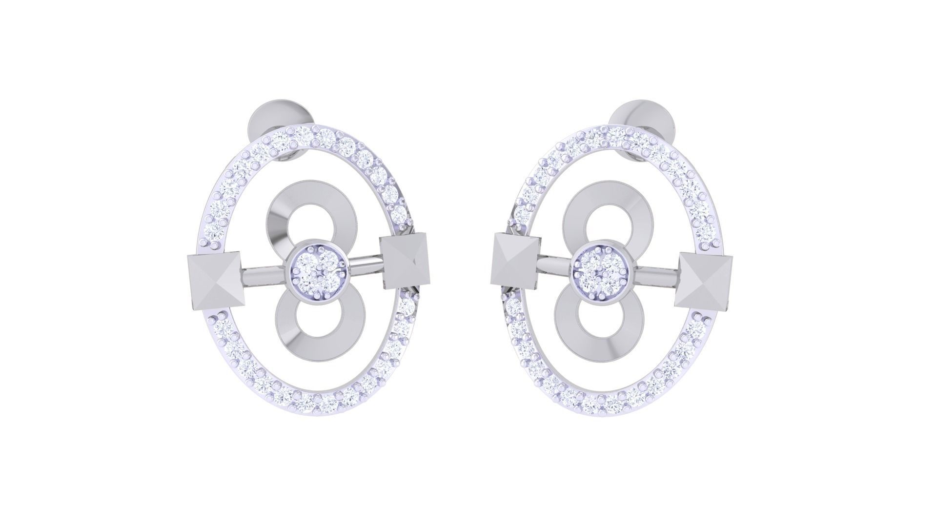 Infinity Hook High Jewelry Pendant Earrings Set 3dm stl obj mtl 3D print model_8