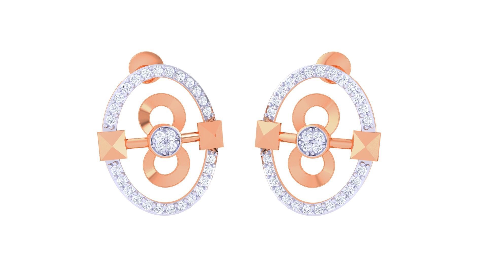 Infinity Hook High Jewelry Pendant Earrings Set 3dm stl obj mtl 3D print model_1