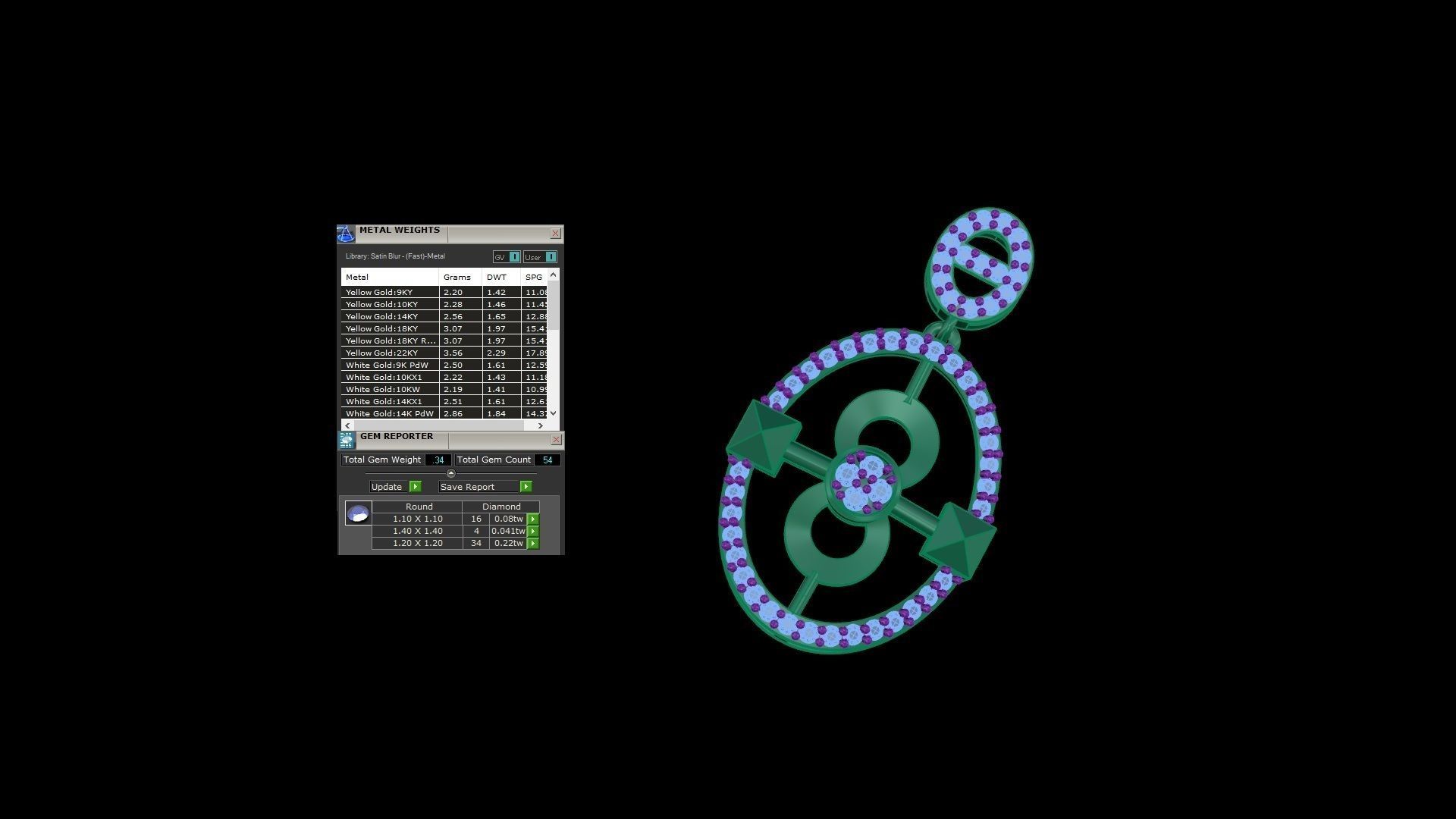 Infinity Hook High Jewelry Pendant Earrings Set 3dm stl obj mtl 3D print model_3