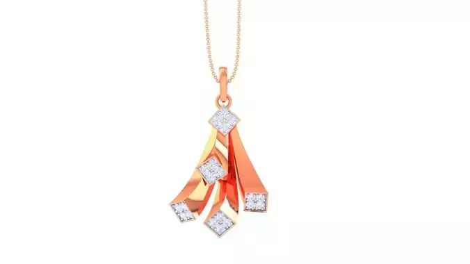 Cube Flower High Jewelry Pendant Earrings Set 3dm stl obj mtl