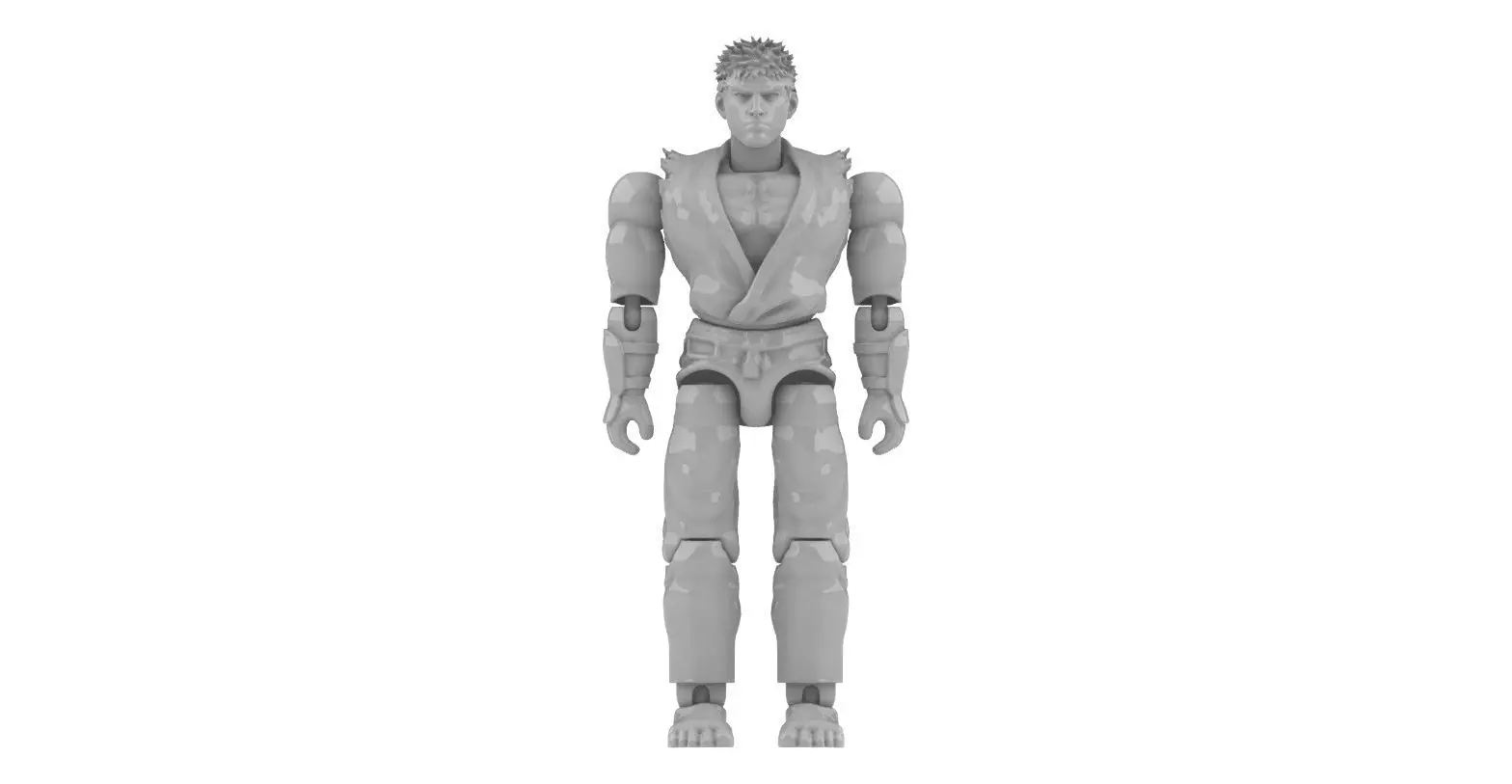 Street Fighter Ryu - ARTICULATED POSEABLE ACTION FIGURE 100mm 3D print model