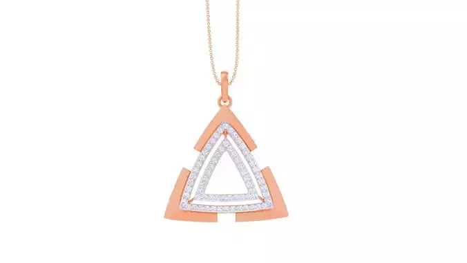 Triangular High Jewelry Pendant Earrings Set 3dm stl obj mtl 