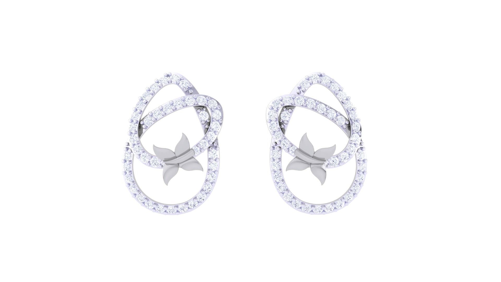 Butterfly High Jewelry Pendant Earrings Set 3dm stl obj mtl gltf 3D print model_10