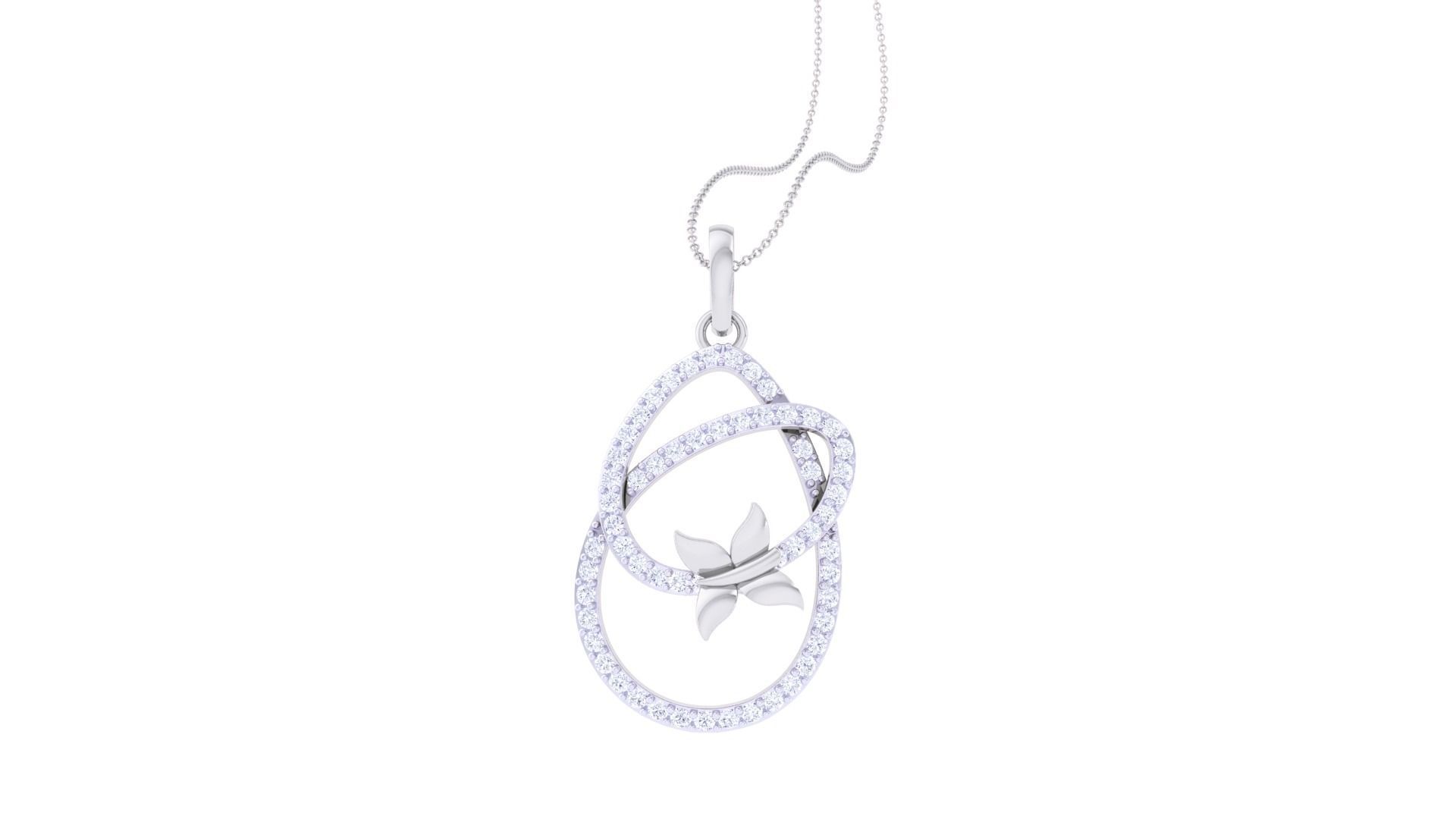 Butterfly High Jewelry Pendant Earrings Set 3dm stl obj mtl gltf 3D print model_16