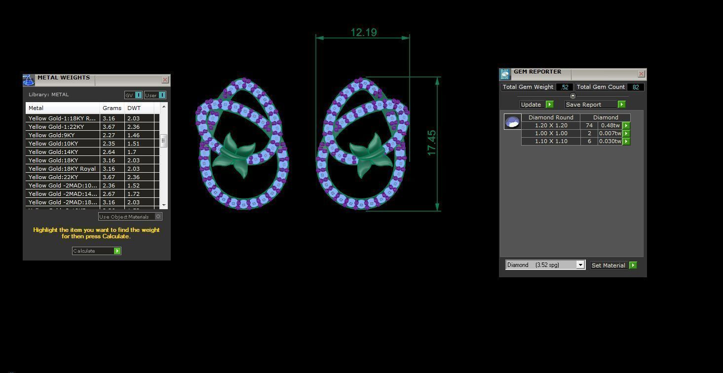 Butterfly High Jewelry Pendant Earrings Set 3dm stl obj mtl gltf 3D print model_4