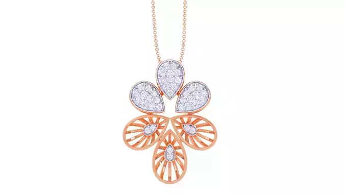 Diamond Mesh Leaves High Jewelry Pendant Earrings Set 3dm stl