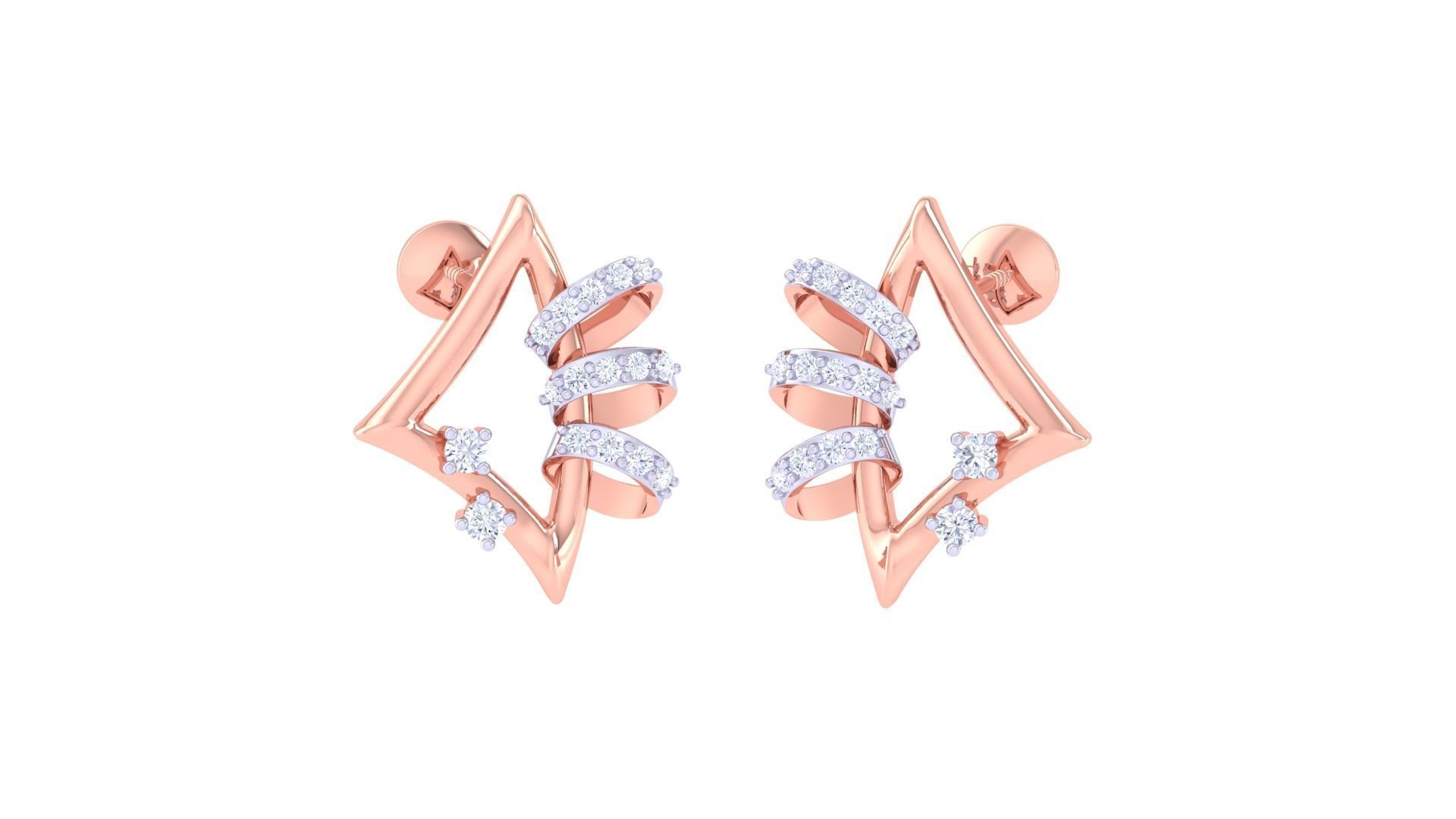 High Jewelry Pendant Earrings Set 3dm stl obj mtl gltf glb  3D print model_4