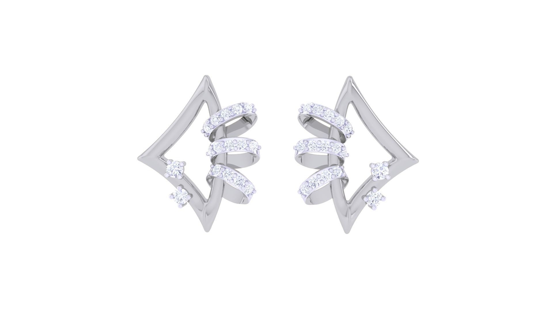 High Jewelry Pendant Earrings Set 3dm stl obj mtl gltf glb  3D print model_10