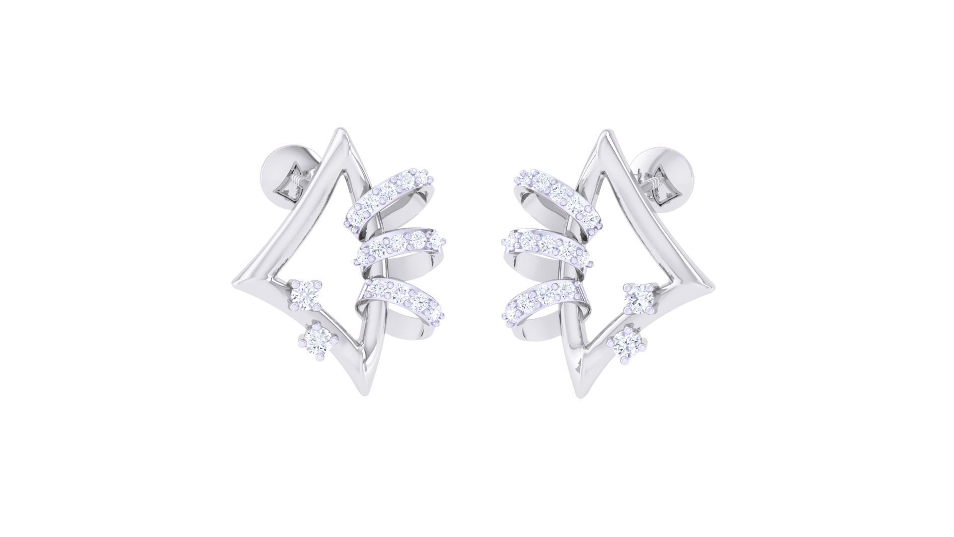 High Jewelry Pendant Earrings Set 3dm stl obj mtl gltf glb  3D print model_5