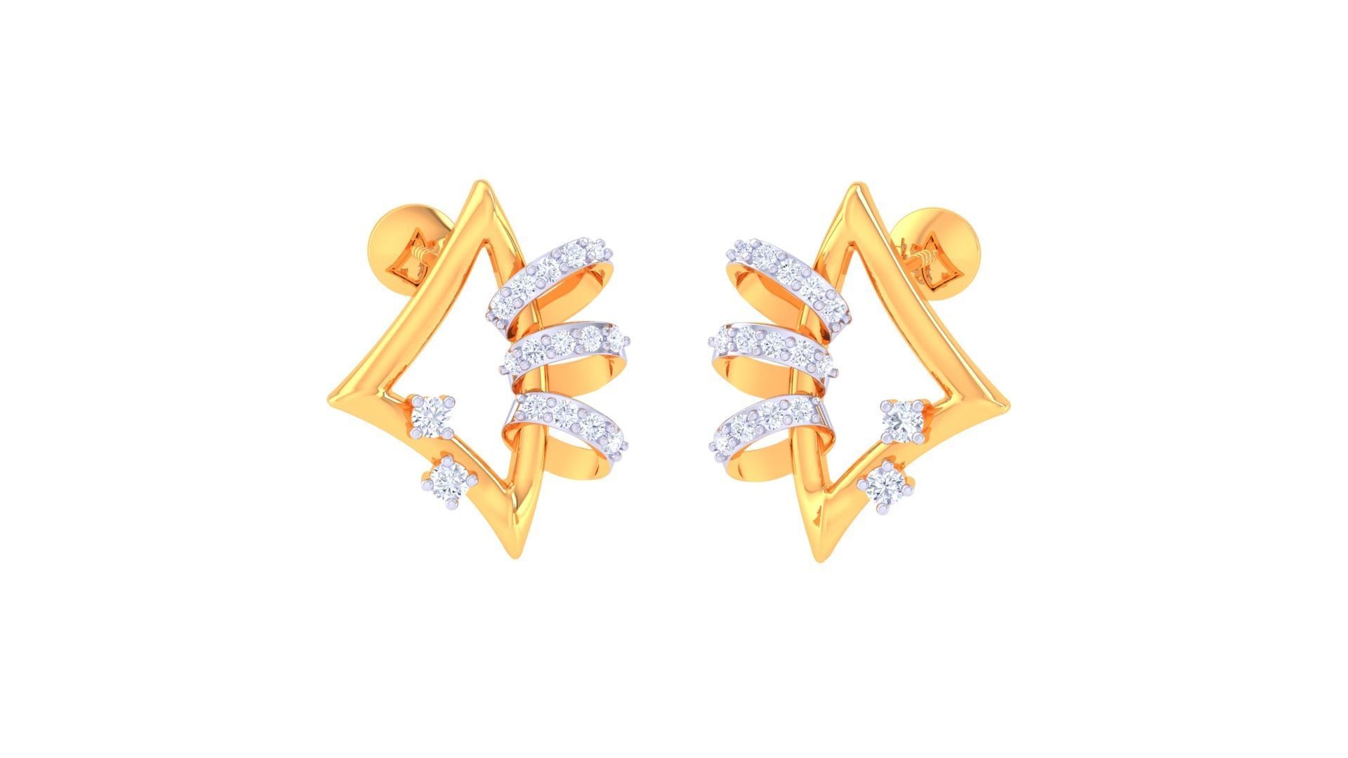 High Jewelry Pendant Earrings Set 3dm stl obj mtl gltf glb  3D print model_7