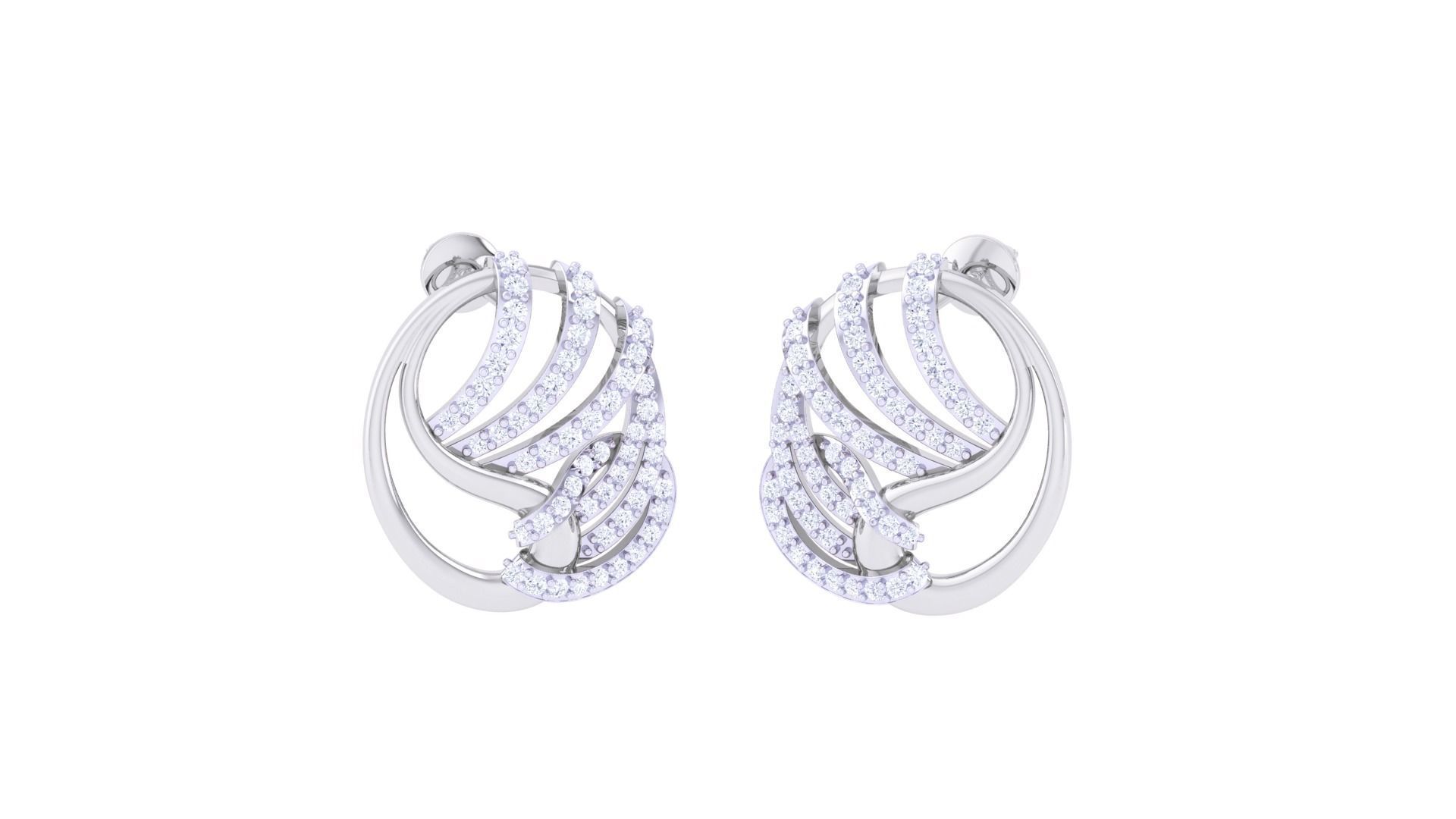 High Jewelry Pendant Earrings Set 3dm stl obj mtl gltf glb 3D print model_5