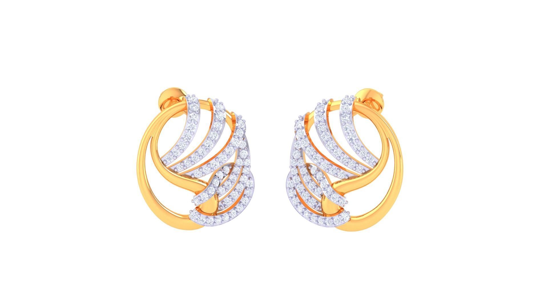 High Jewelry Pendant Earrings Set 3dm stl obj mtl gltf glb 3D print model_7