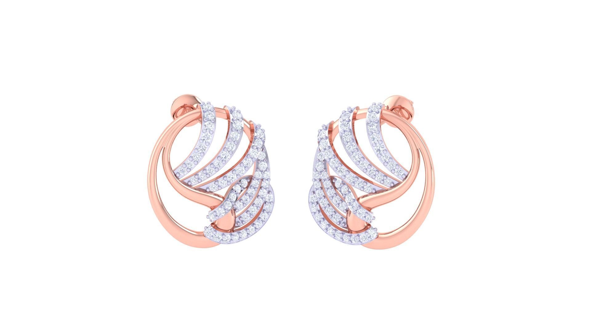 High Jewelry Pendant Earrings Set 3dm stl obj mtl gltf glb 3D print model_4