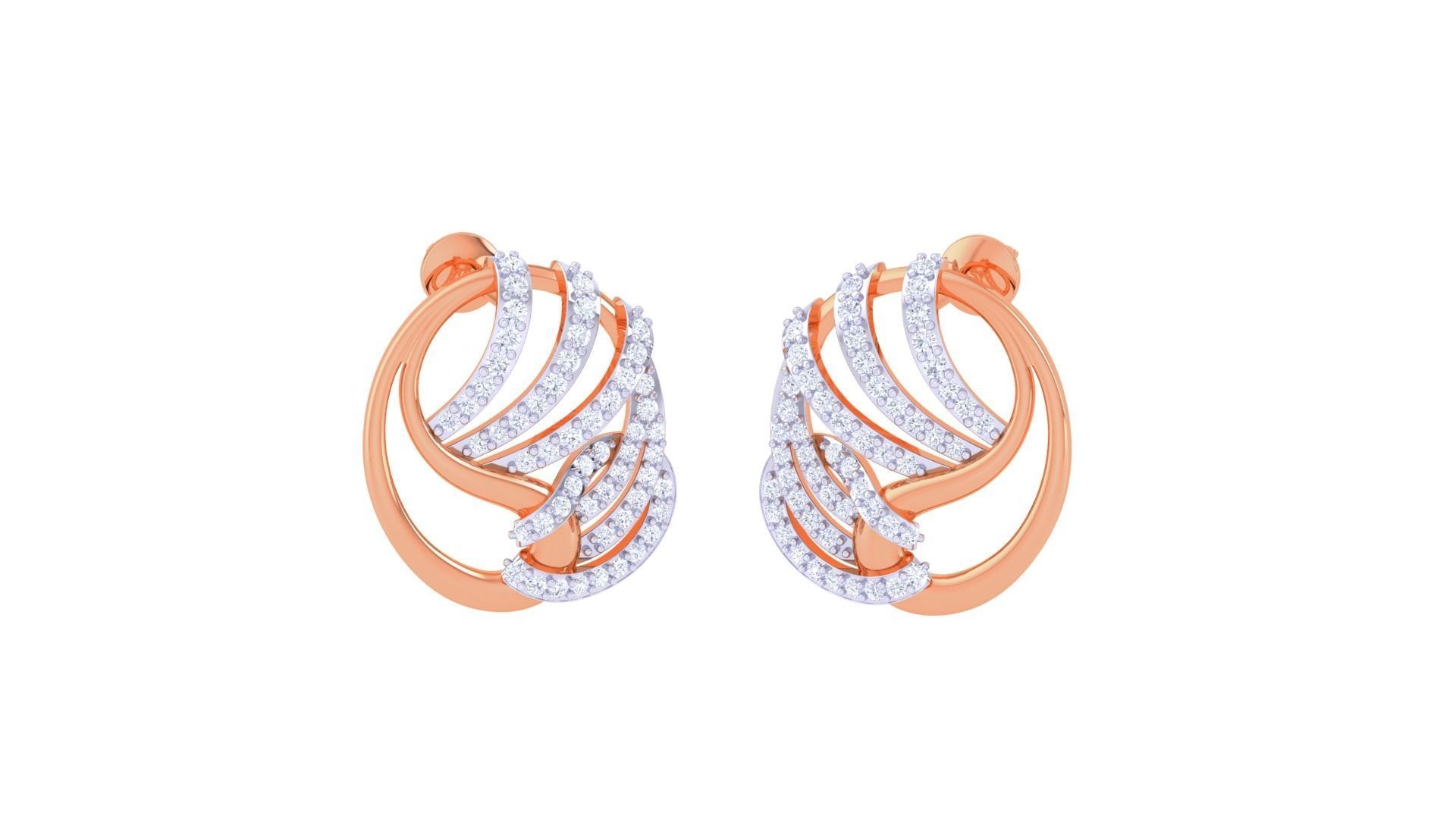 High Jewelry Pendant Earrings Set 3dm stl obj mtl gltf glb 3D print model_1