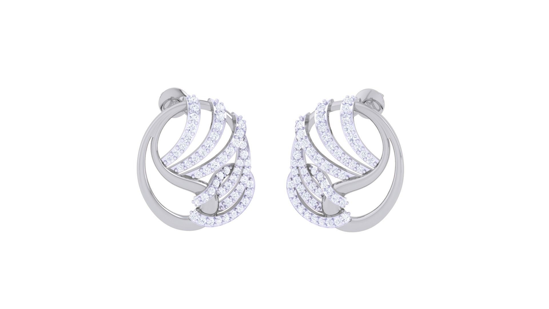 High Jewelry Pendant Earrings Set 3dm stl obj mtl gltf glb 3D print model_8