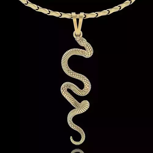 snake silver gold pendant printable 3d model