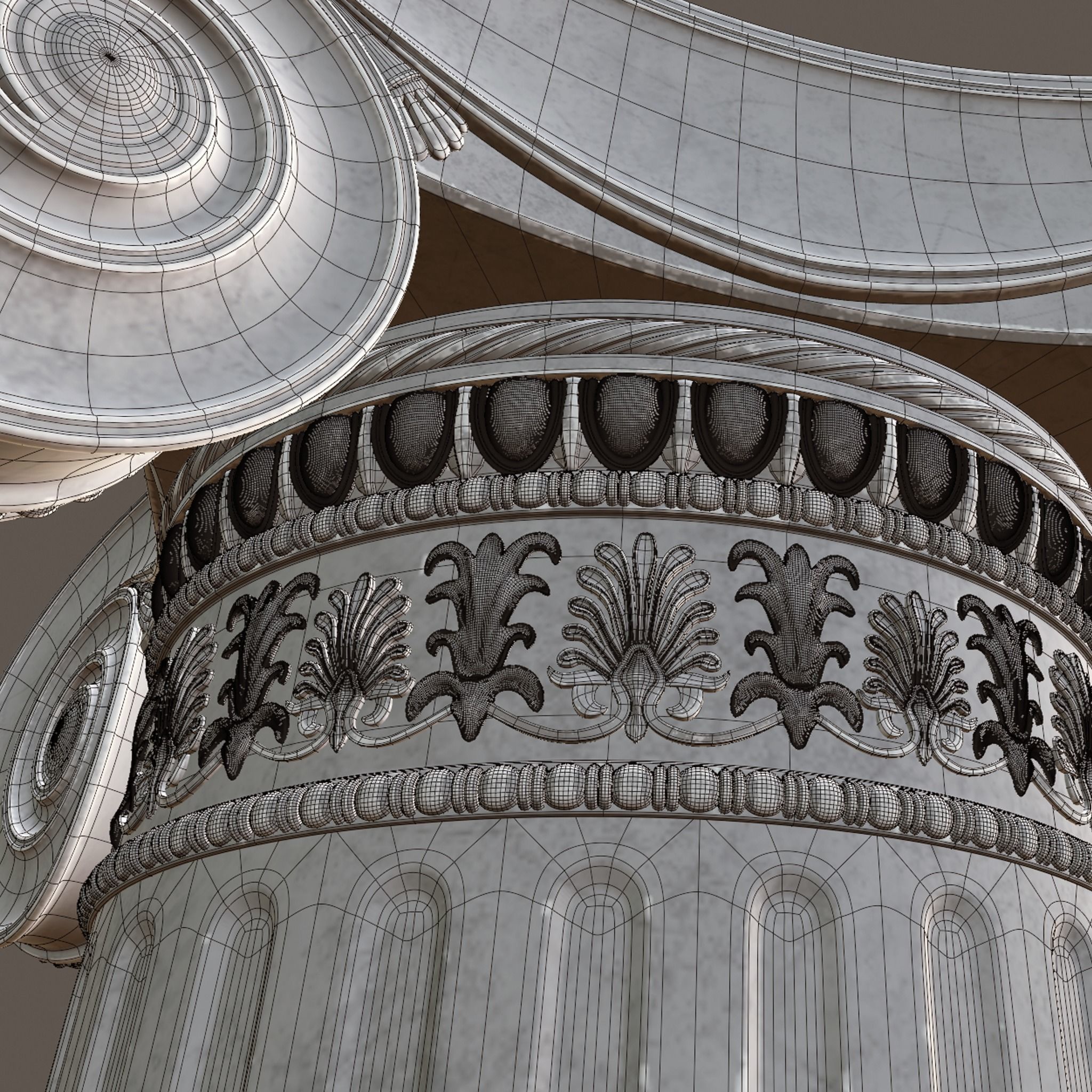 corint column B 3D model_7