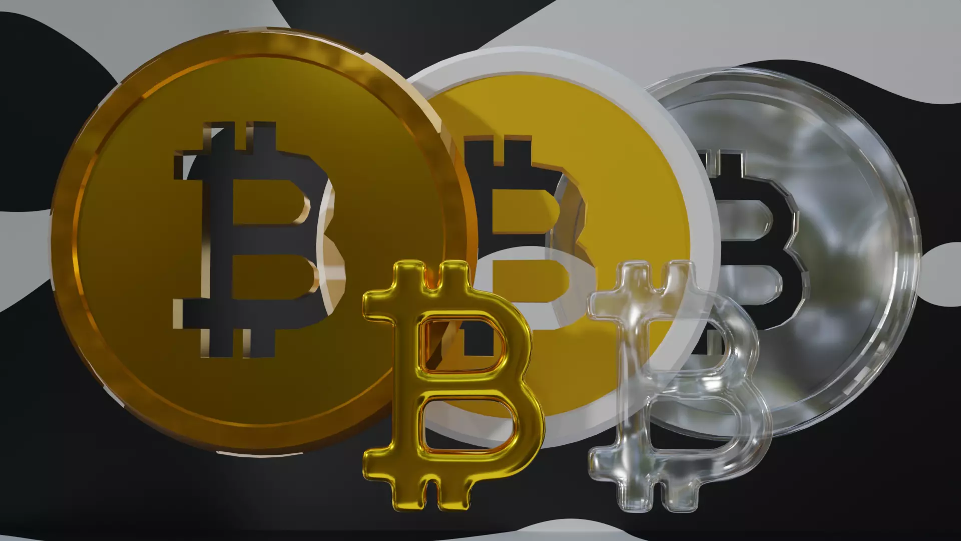 Bitcoin Low-poly 3D model_0