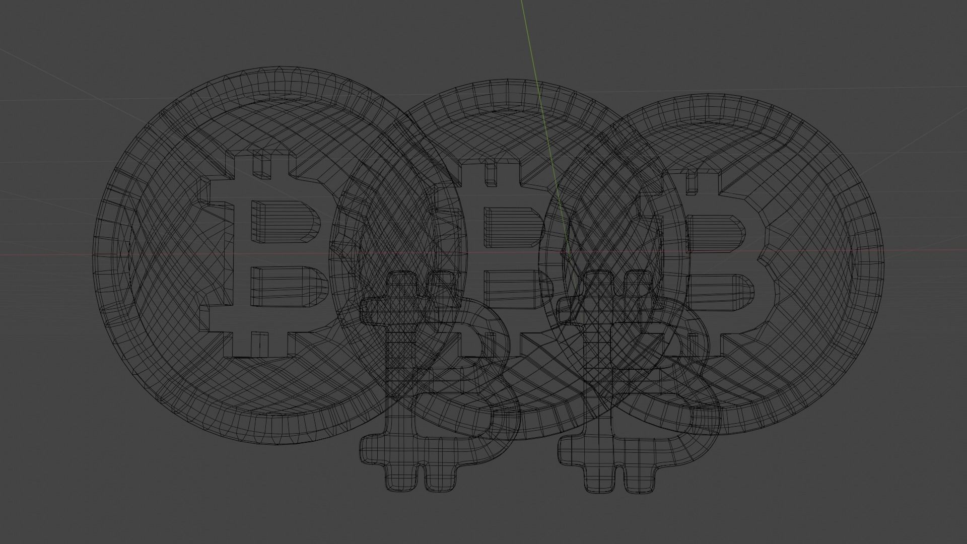 Bitcoin Low-poly 3D model_8