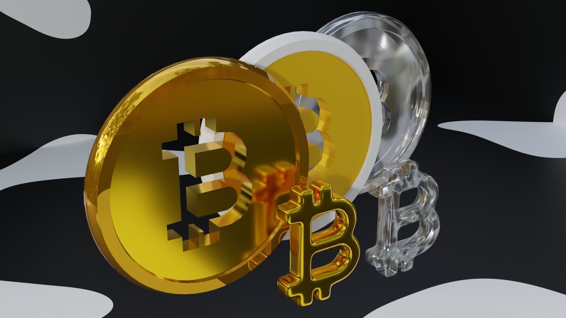 Bitcoin Low-poly 3D model_2