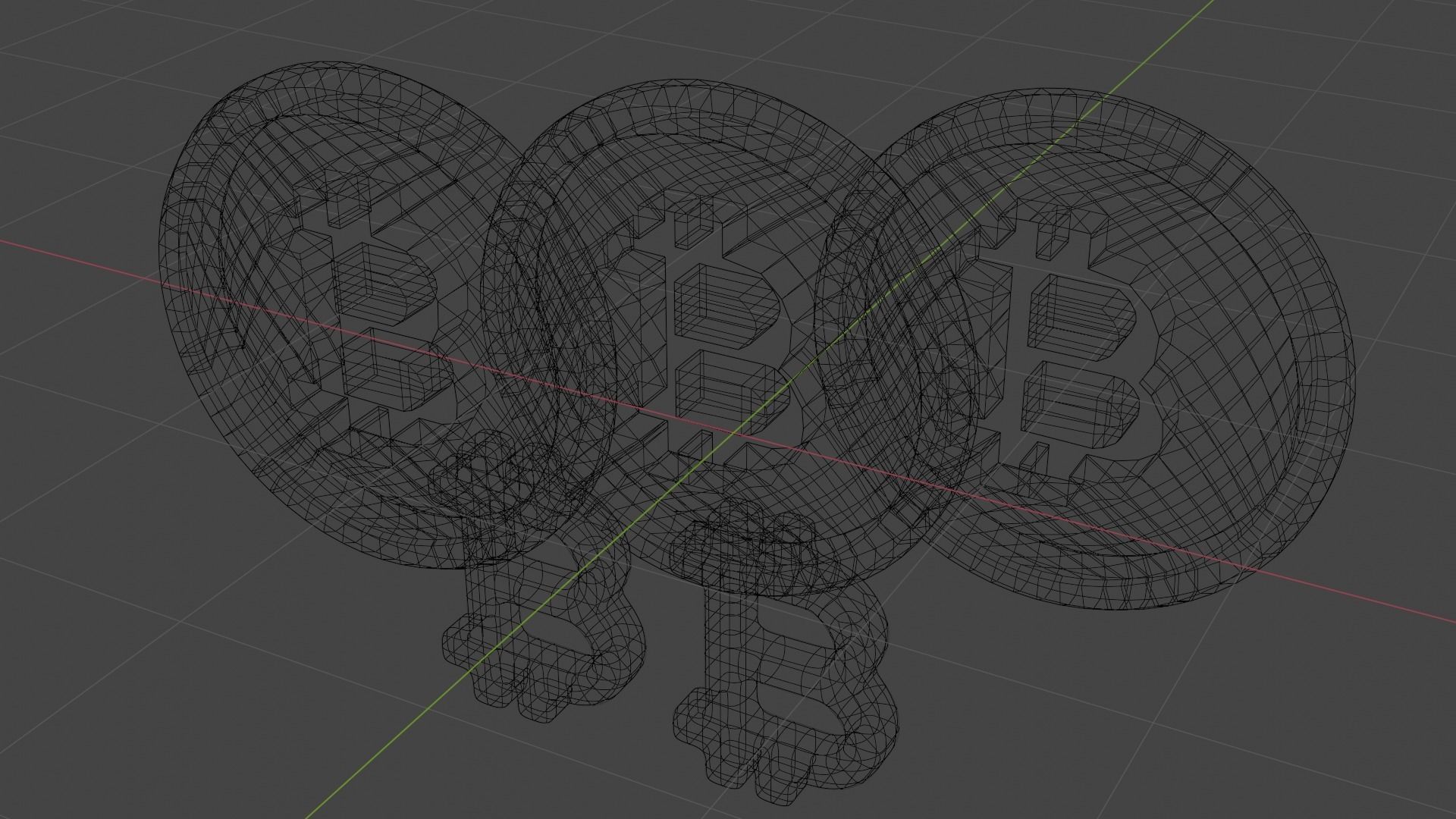 Bitcoin Low-poly 3D model_9