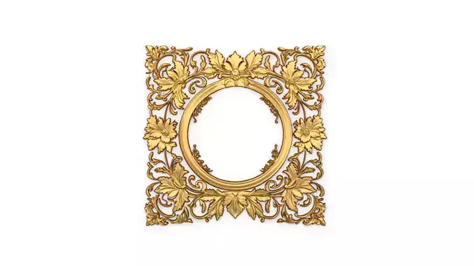 Plaster decorative frame ornament 01 3D model