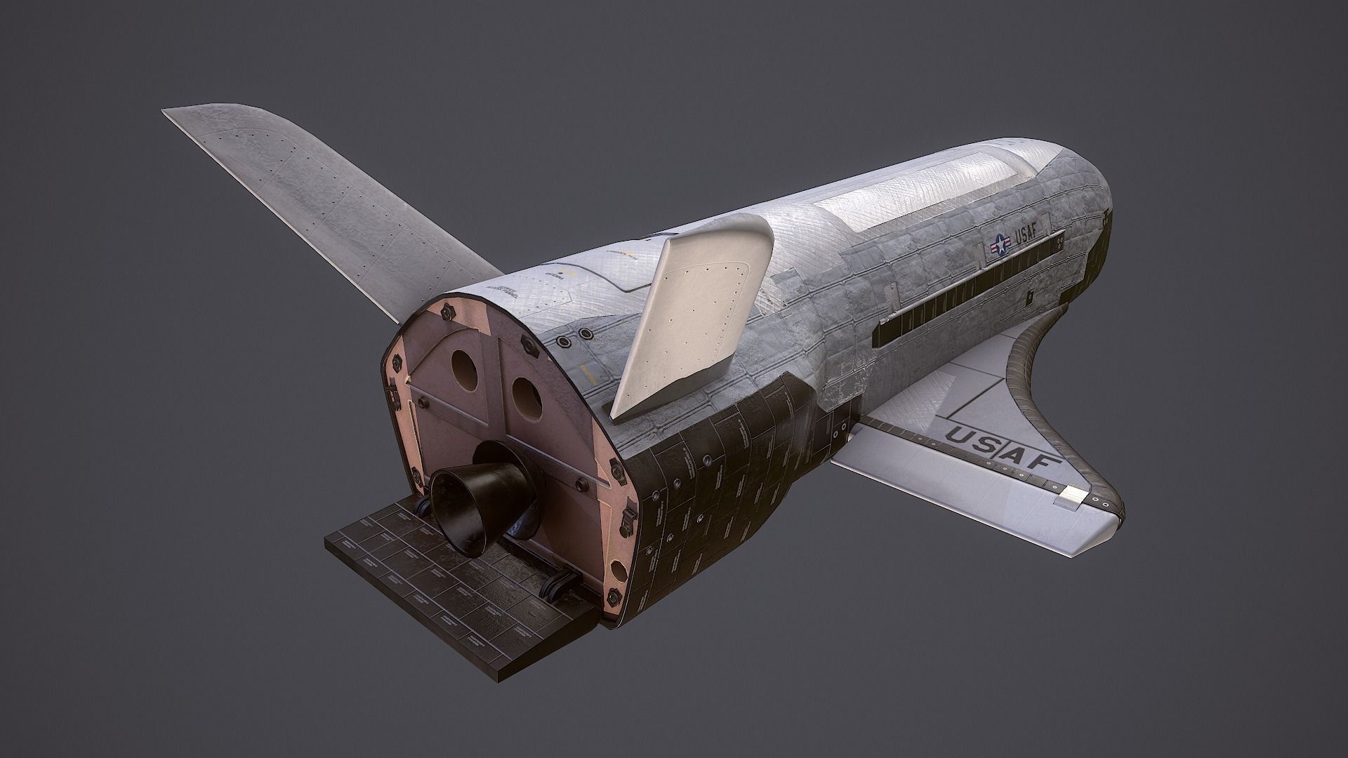 Boeing X-37 Orbital Test Vehicle Low-poly 3D model_8