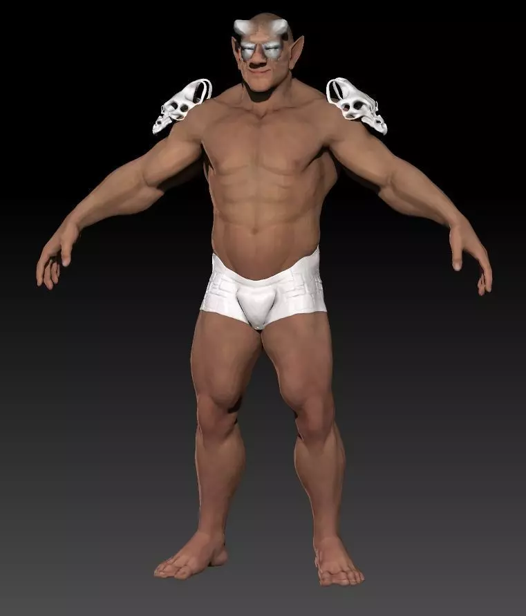 Rhino Horn Man 3D model_0