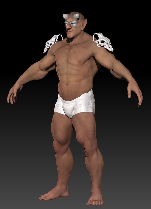 Rhino Horn Man 3D model_4