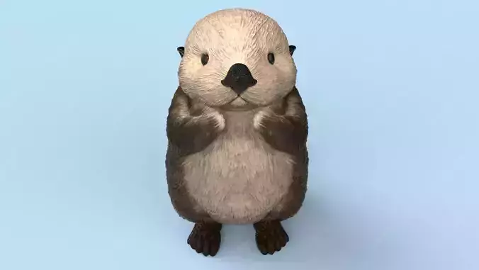 Cute Sea Otter STL and VRML 3D print model Cute Sea Otter STL and VRML 3D print model