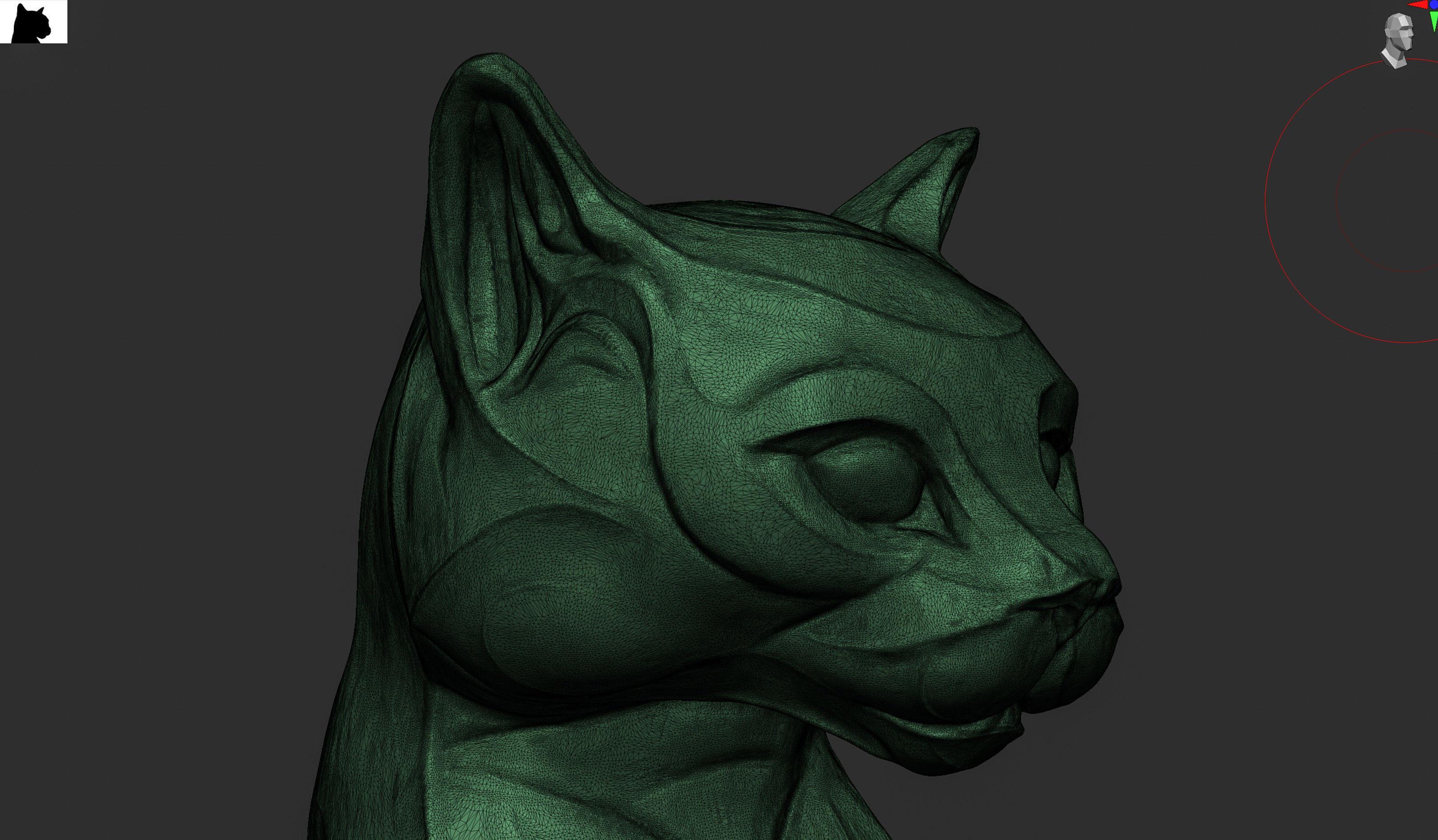 Cat figurine domestic stylized sitting 3d print 3D print model_28