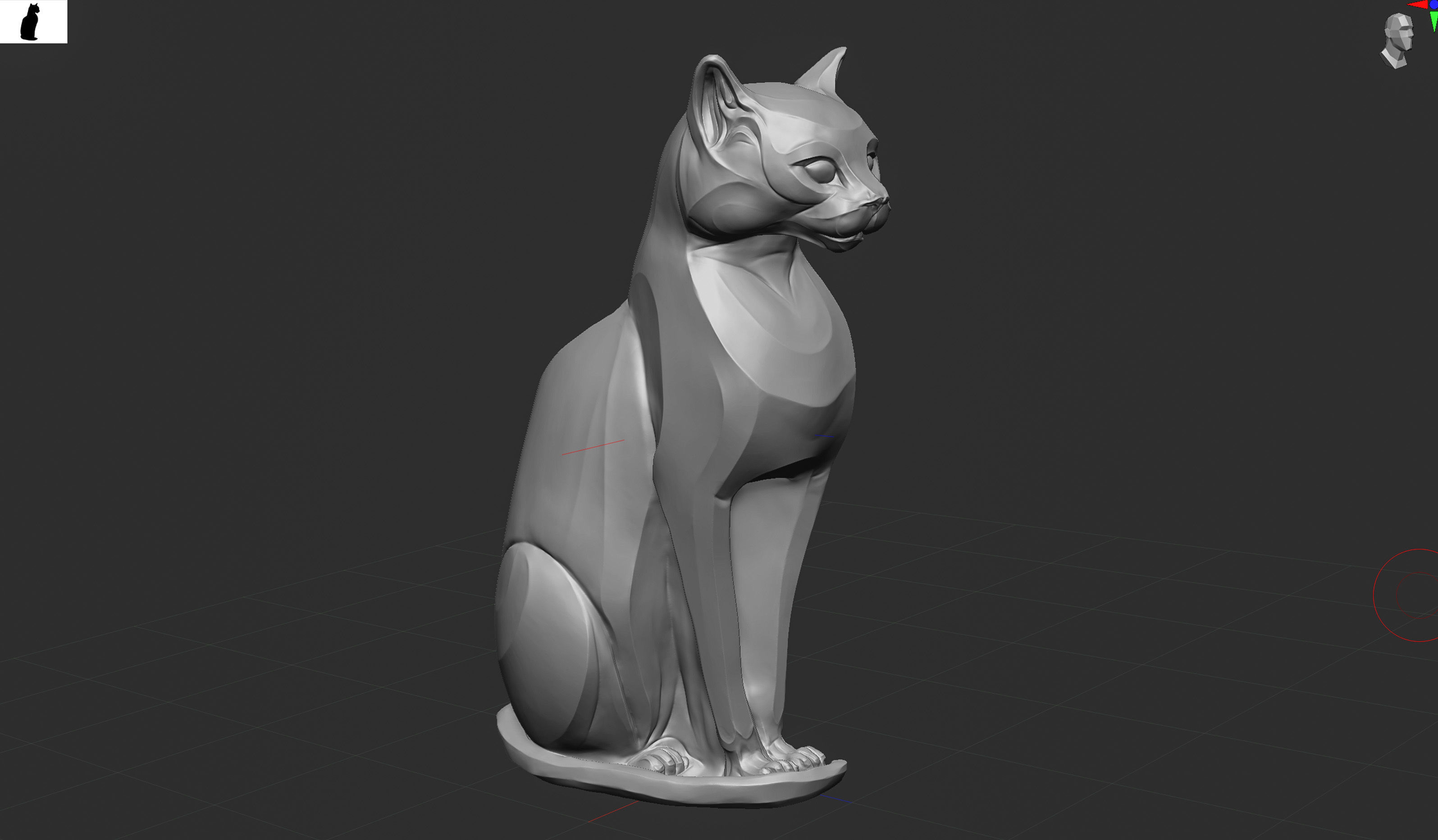 Cat figurine domestic stylized sitting 3d print 3D print model_34