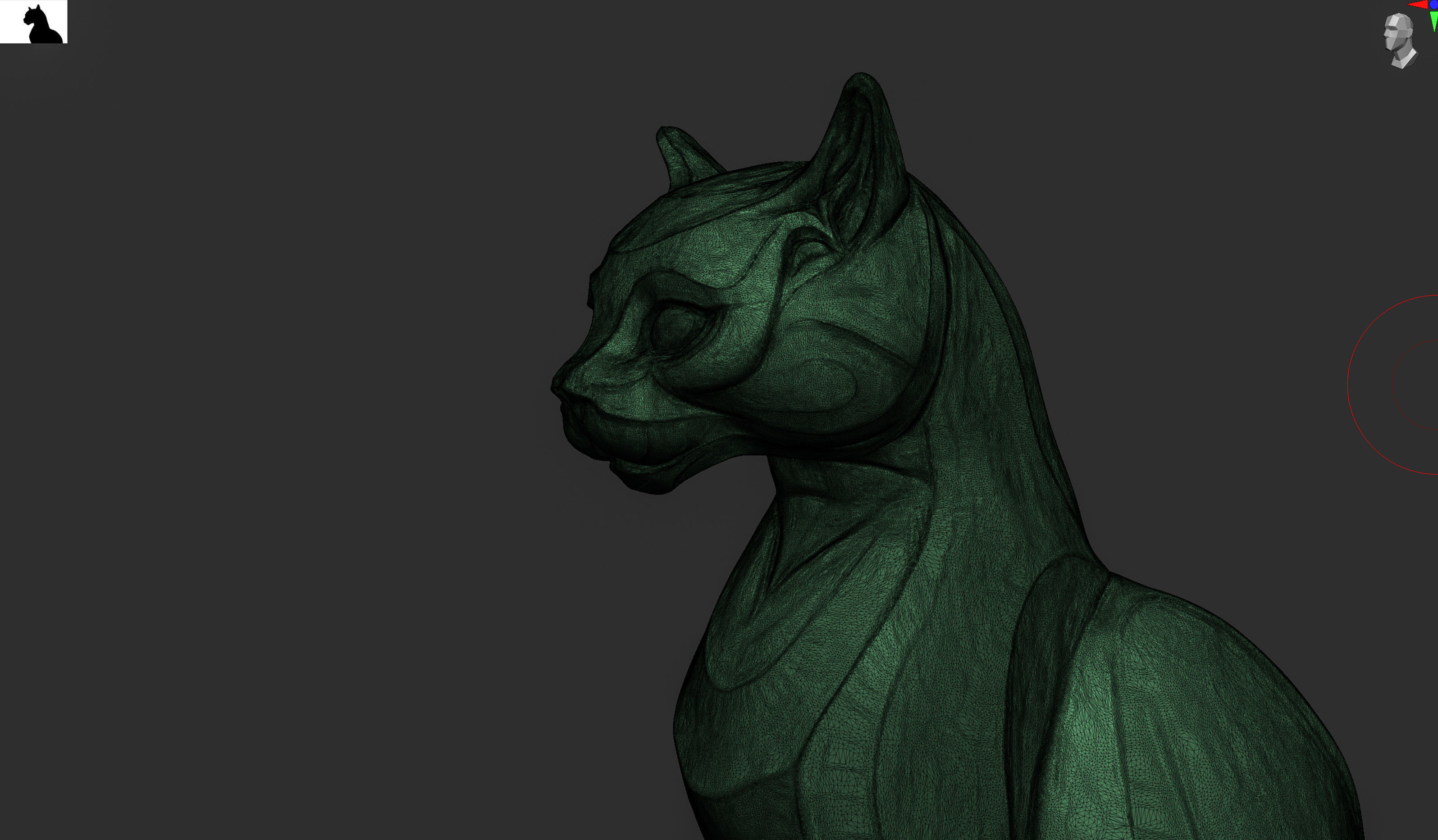 Cat figurine domestic stylized sitting 3d print 3D print model_26