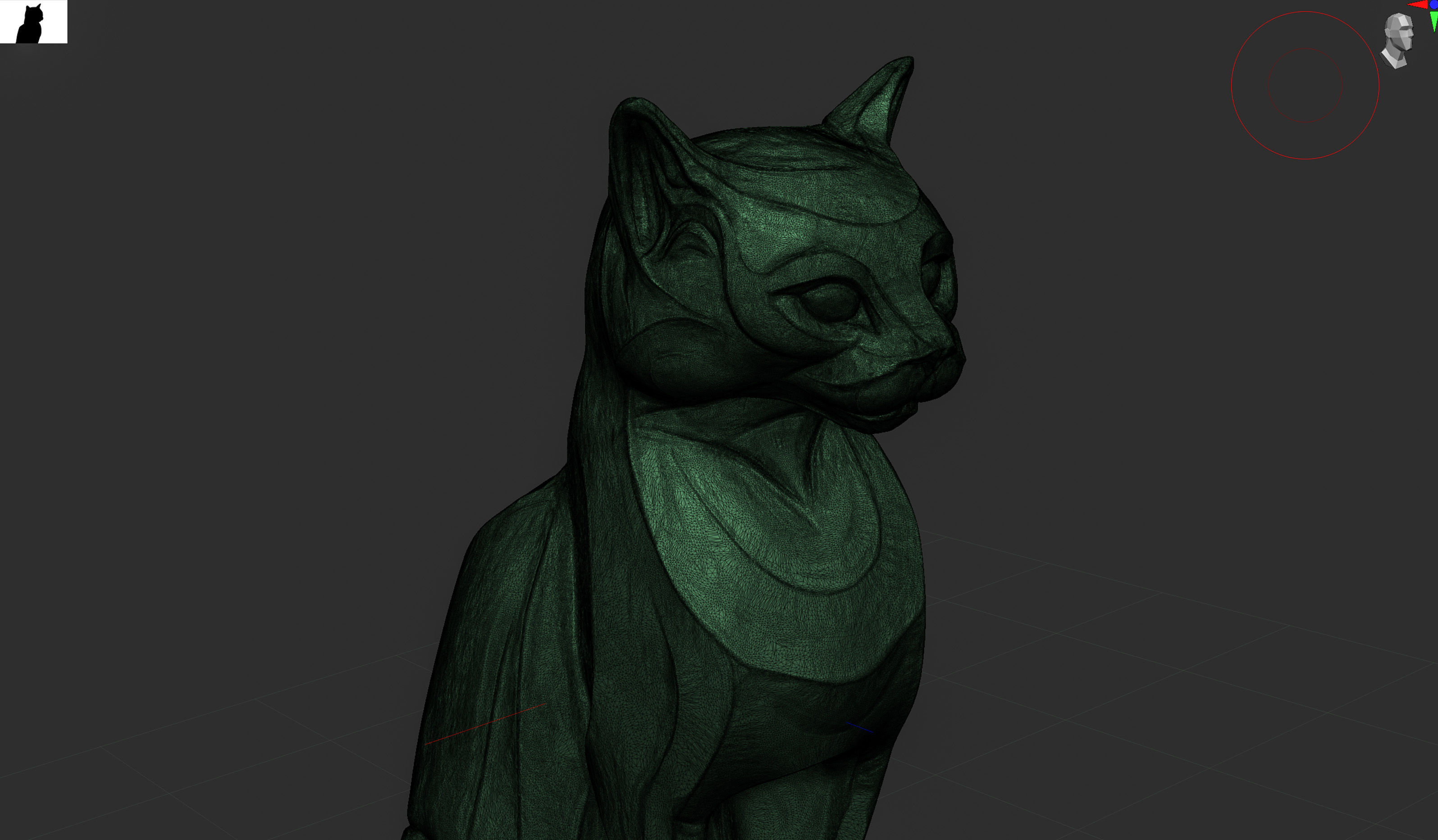 Cat figurine domestic stylized sitting 3d print 3D print model_24