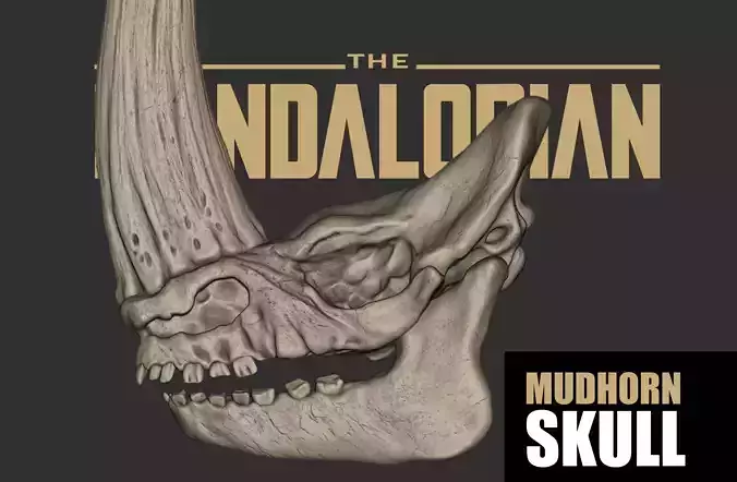 Mudhorn Skull 3D print model