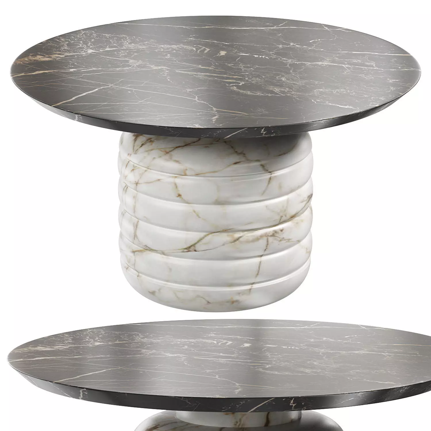 Jean Marble Round Side Table 3D model_0