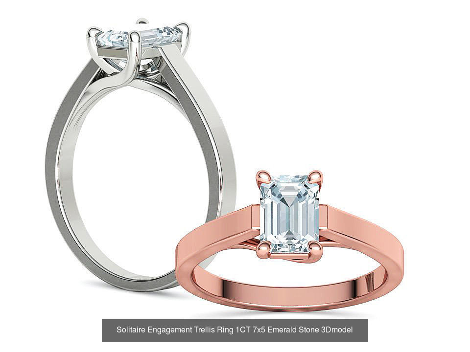 Trellis Engagement Ring 1 Carat Emerald Gem 2 RINGS COLLECTION _6