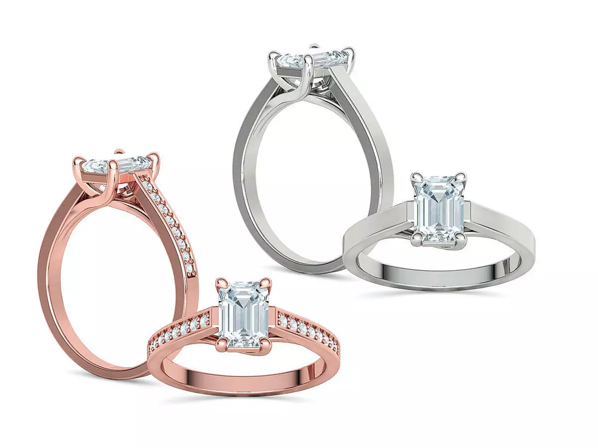 Trellis Engagement Ring 1 Carat Emerald Gem 2 RINGS COLLECTION _0