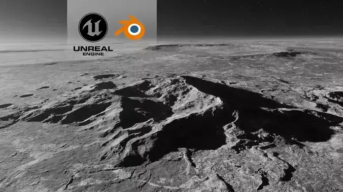 Moon Mountains 1 with 8K Textures 3D model