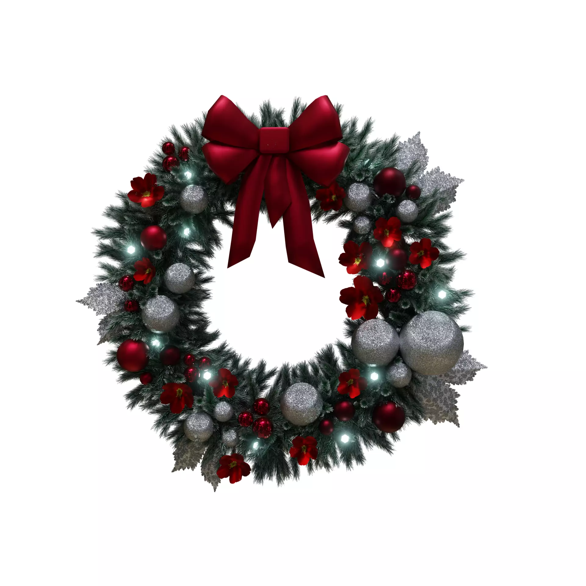 Christmas wreath 3D model_0