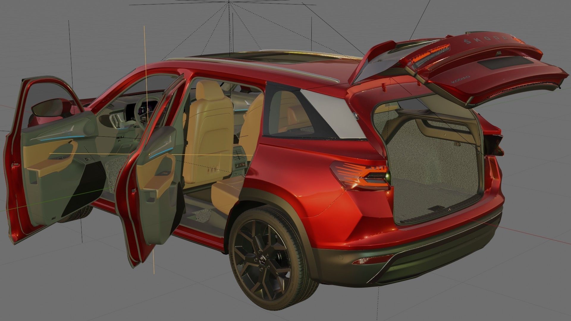 Skoda Kodiaq 2024 with interior 3D model_21