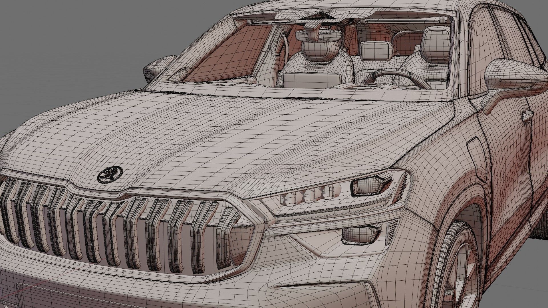Skoda Kodiaq 2024 with interior 3D model_25