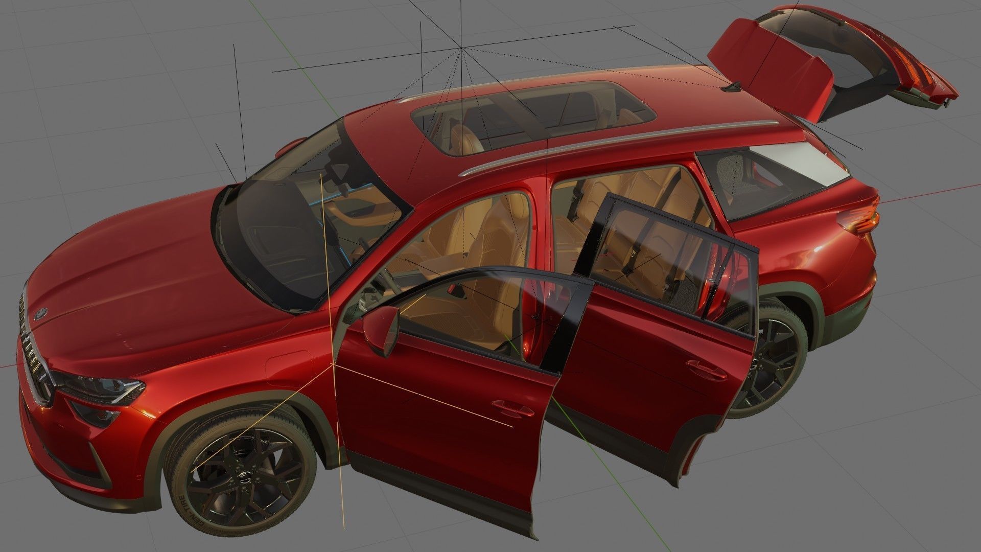 Skoda Kodiaq 2024 with interior 3D model_22