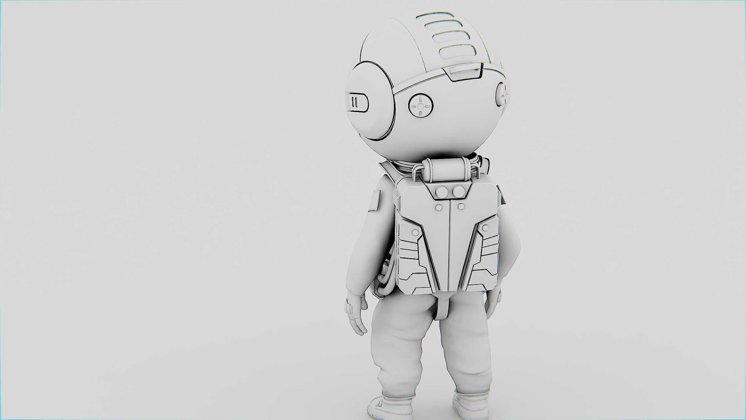 TOON ASTRONAUT JEREMY Rigged for Unreal Engine - Unity - MIXAMO 3D model_36