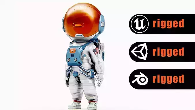 TOON ASTRONAUT JEREMY Rigged for Unreal Engine - Unity - MIXAMO 3D model TOON ASTRONAUT JEREMY Rigged for Unreal Engine - Unity - MIXAMO 3D model