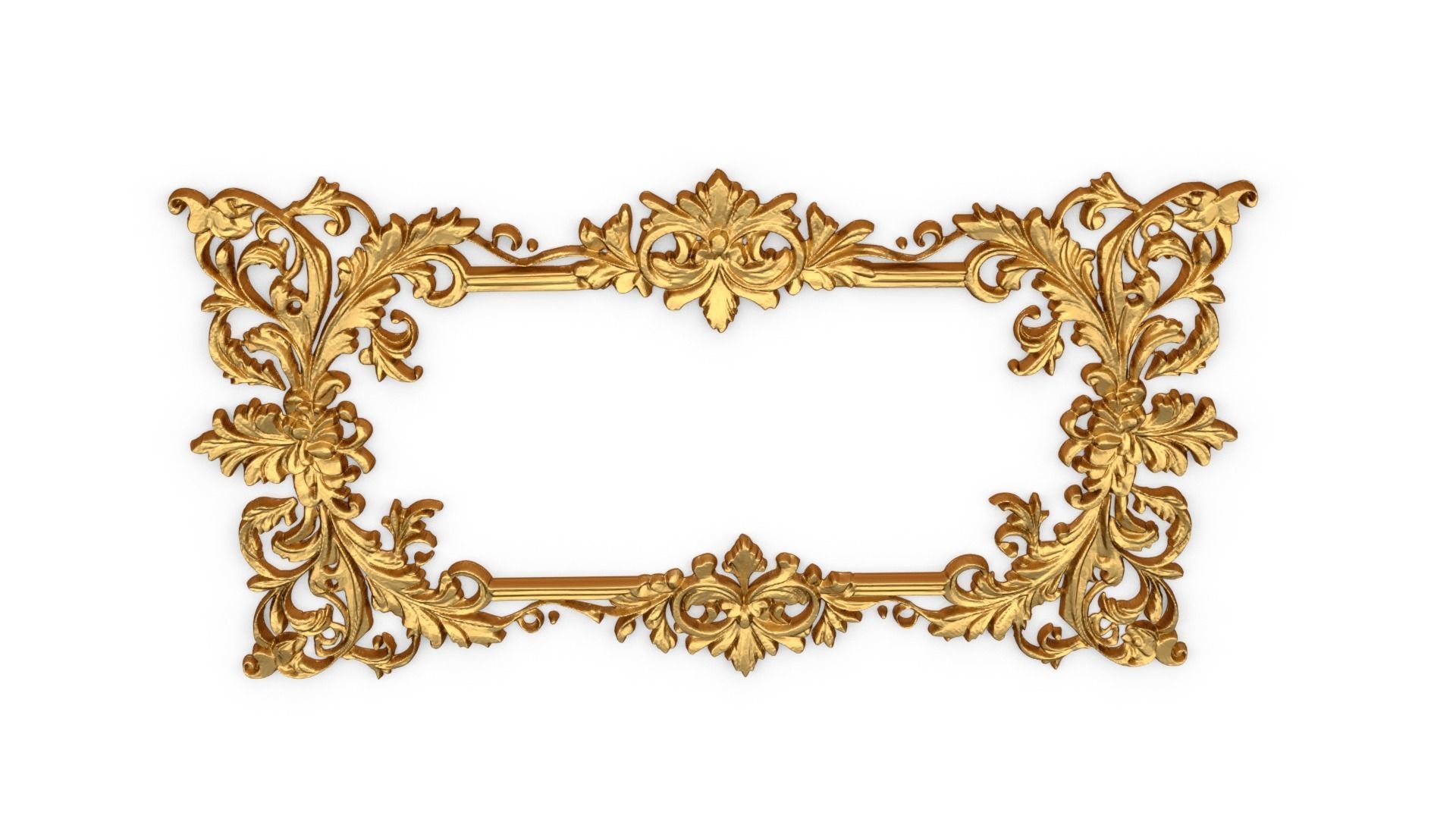 Plaster decorative frame ornament 03 3D model_4