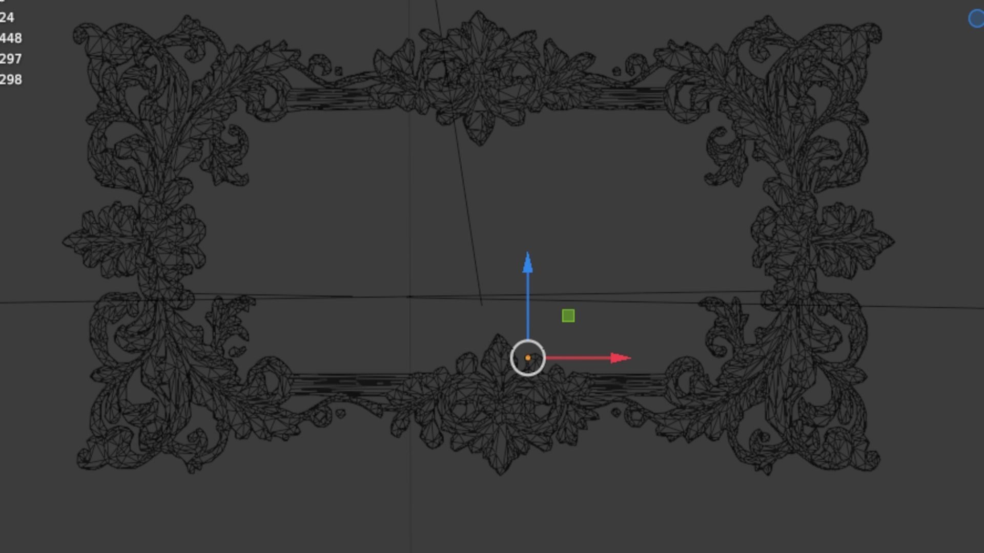 Plaster decorative frame ornament 03 3D model_6