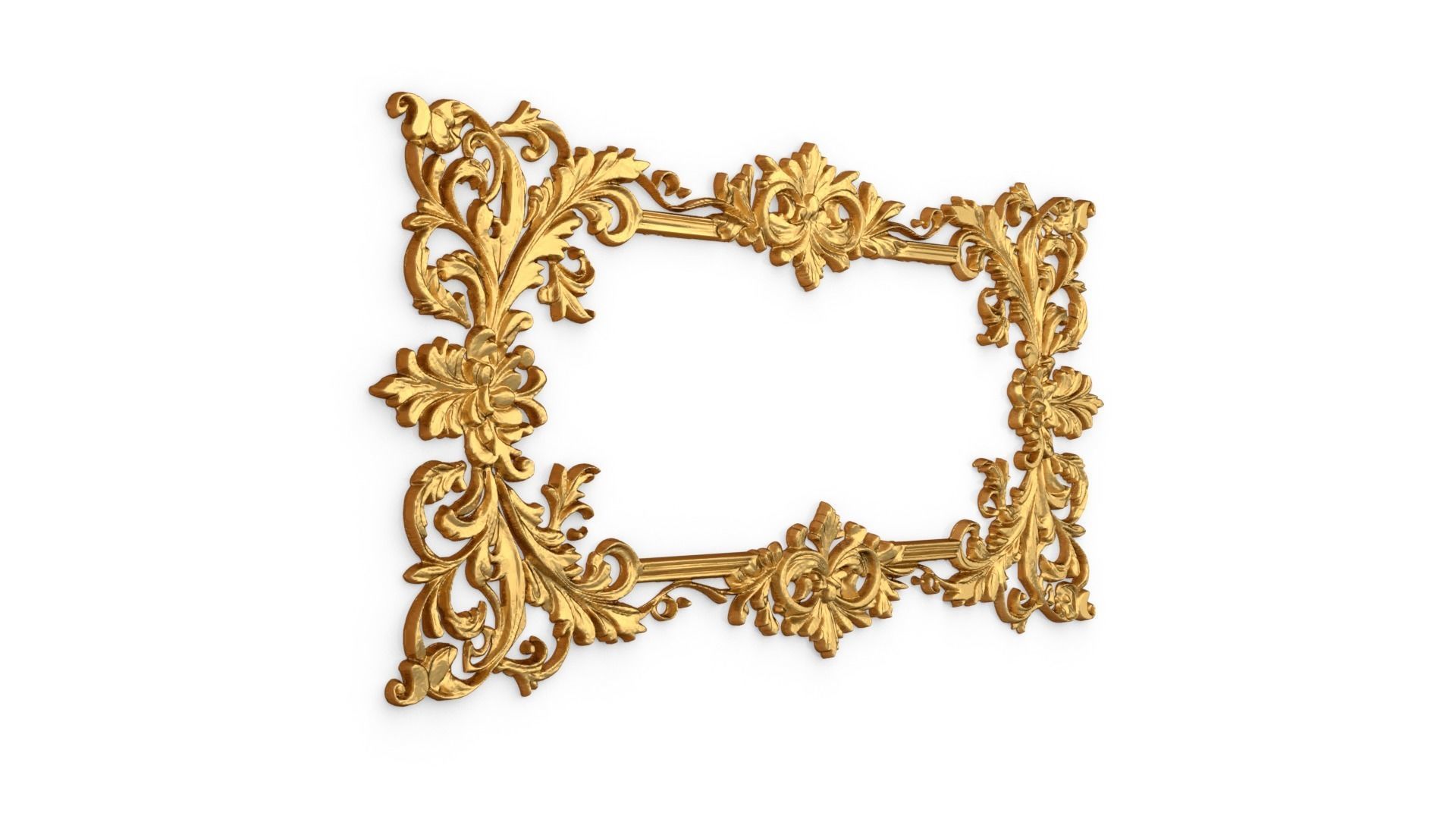 Plaster decorative frame ornament 03 3D model_1
