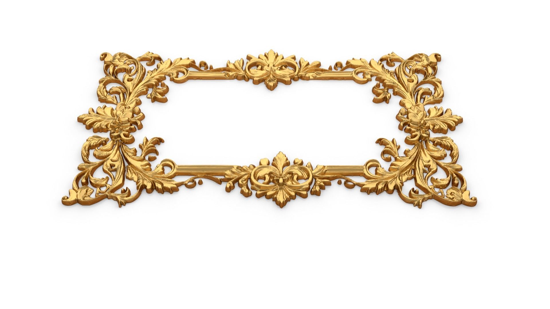 Plaster decorative frame ornament 03 3D model_3