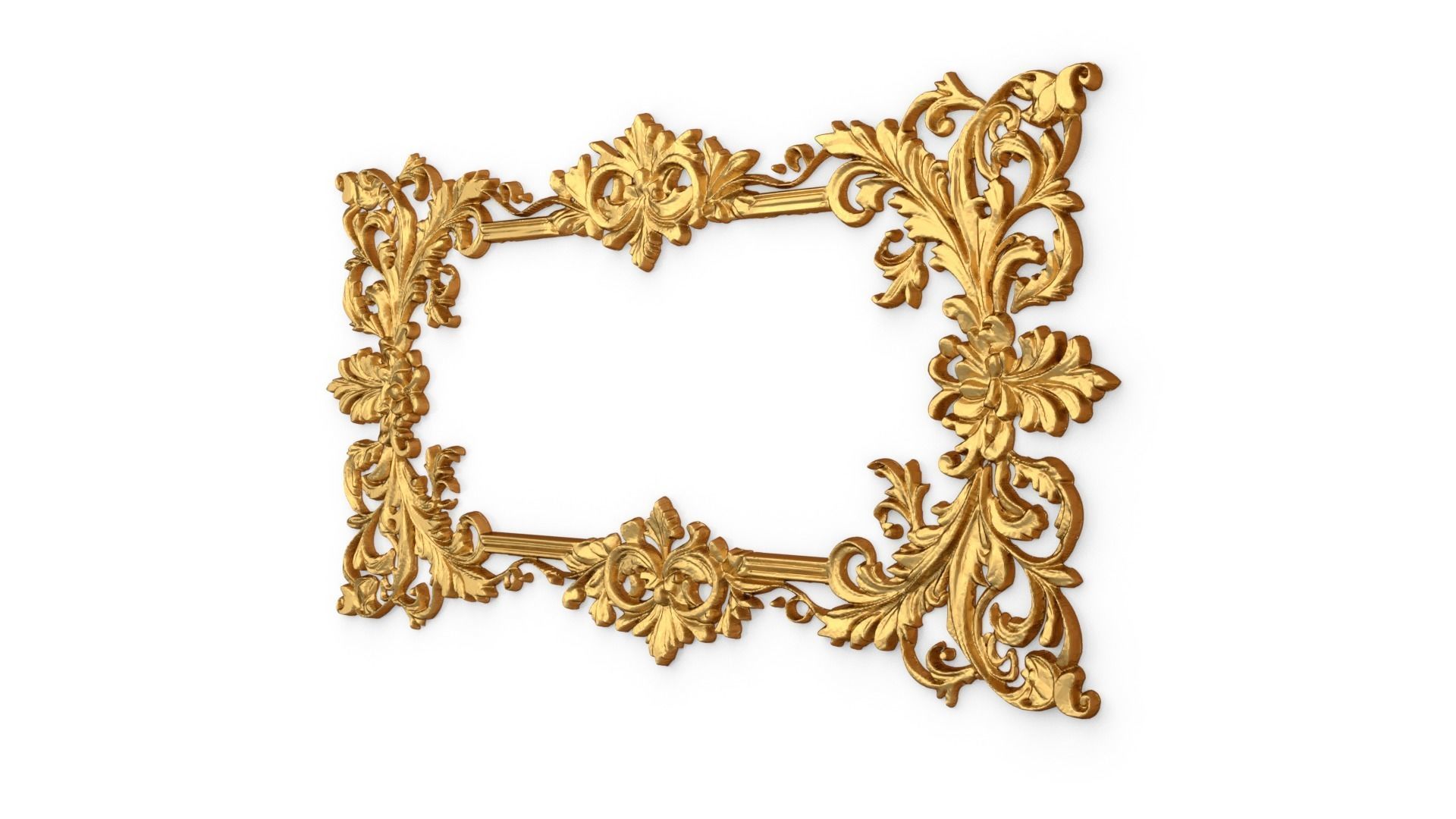 Plaster decorative frame ornament 03 3D model_2
